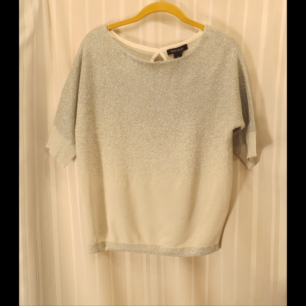 White House Black Market Silver Ombre Top XS